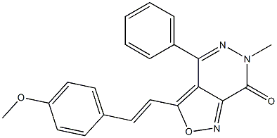 3-[2-(4-Methoxyphenyl)vinyl]-6-methyl-4-phenylisoxazolo[3,4-d]pyridazin-7(6H)-one 结构式