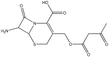 7-Amino-8-oxo-3-(3-oxobutyryloxymethyl)-5-thia-1-azabicyclo[4.2.0]oct-2-ene-2-carboxylic acid 结构式