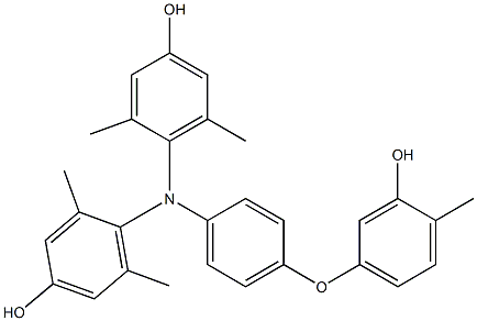 N,N-Bis(4-hydroxy-2,6-dimethylphenyl)-4-(3-hydroxy-4-methylphenoxy)benzenamine 结构式