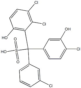 (3-Chlorophenyl)(4-chloro-3-hydroxyphenyl)(2,3-dichloro-6-hydroxyphenyl)methanesulfonic acid 结构式