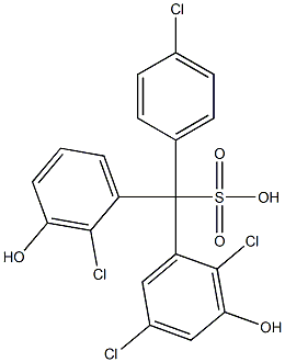 (4-Chlorophenyl)(2-chloro-3-hydroxyphenyl)(2,5-dichloro-3-hydroxyphenyl)methanesulfonic acid 结构式