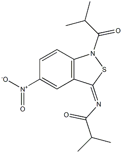 5-Nitro-1-isobutyryl-3(1H)-isobutyrylimino-2,1-benzisothiazole 结构式
