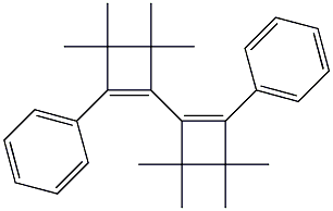 2,2'-Diphenyl-3,3,3',3',4,4,4',4'-octamethyl-1,1'-bi[1-cyclobutene] 结构式