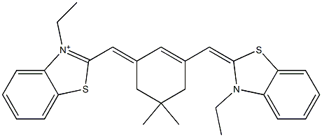 3-Ethyl-2-[[3-[[3-ethylbenzothiazole-2(3H)-ylidene]methyl]-5,5-dimethyl-2-cyclohexenylidene]methyl]benzothiazole-3-ium 结构式