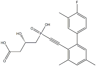 (3S)-3-Hydroxy-4-[hydroxy[[2-(4-fluoro-3-methylphenyl)-4,6-dimethylphenyl]ethynyl]phosphinyl]butyric acid 结构式