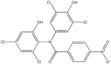 N-(2,4-Dichloro-6-hydroxyphenyl)-N-(4-hydroxy-3,5-dichlorophenyl)-4-nitrobenzamide 结构式