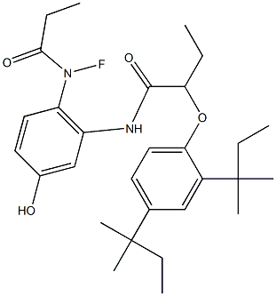 4-(N-Fluoro-N-propionylamino)-5-[2-(2,4-di-tert-amylphenoxy)butyrylamino]phenol 结构式