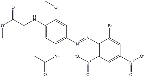 [5-Acetylamino-4-(2-bromo-4,6-dinitrophenylazo)-2-methoxyanilino]acetic acid methyl ester 结构式