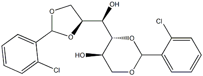 1-O,2-O:4-O,6-O-Bis(2-chlorobenzylidene)-D-glucitol 结构式