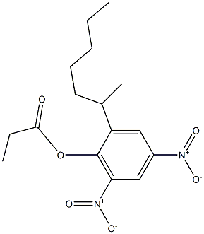 Propionic acid 2-(1-methylhexyl)-4,6-dinitrophenyl ester 结构式