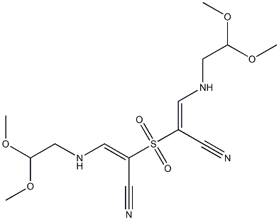 2,2'-Sulfonylbis[(E)-3-(2,2-dimethoxyethyl)aminopropenenitrile] 结构式