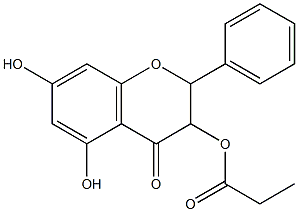 5,7-Dihydroxy-3-propanoyloxyflavanone 结构式