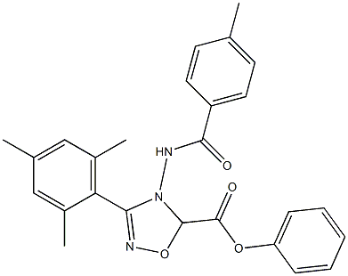 4,5-Dihydro-3-(2,4,6-trimethylphenyl)-4-(4-methylbenzoylamino)-5-phenyl-1,2,4-oxadiazole-5-carboxylic acid 结构式