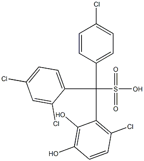 (4-Chlorophenyl)(2,4-dichlorophenyl)(6-chloro-2,3-dihydroxyphenyl)methanesulfonic acid 结构式