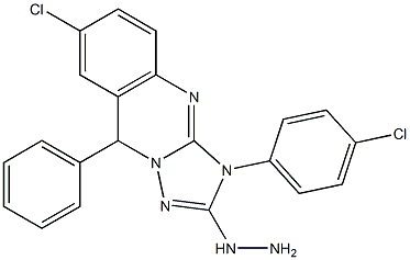 7-Chloro-3,9-dihydro-2-hydrazino-3-(4-chlorophenyl)-9-phenyl[1,2,4]triazolo[5,1-b]quinazoline 结构式
