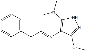 5-Dimethylamino-3-methoxy-4-(benzylmethylene)amino-1H-pyrazole 结构式