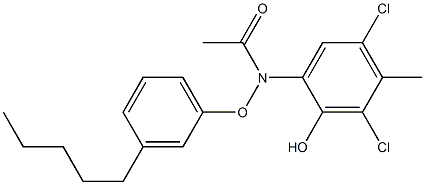 2-(3-Pentylphenoxyacetylamino)-4,6-dichloro-5-methylphenol 结构式