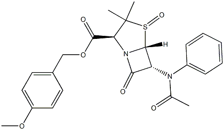 (2S,5R,6R)-3,3-Dimethyl-6-(phenylacetylamino)-7-oxo-4-thia-1-azabicyclo[3.2.0]heptane-2-carboxylic acid 4-oxide 4-methoxybenzyl ester 结构式