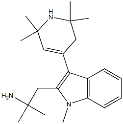 2-(2-Amino-2-methylpropyl)-1-methyl-3-(2,2,6,6-tetramethyl-1,2,3,6-tetrahydropyridin-4-yl)-1H-indole 结构式