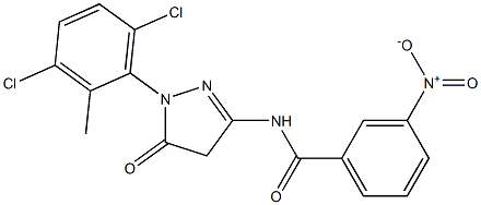 1-(3,6-Dichloro-2-methylphenyl)-3-(3-nitrobenzoylamino)-5(4H)-pyrazolone 结构式