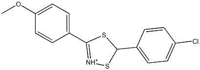 5-(4-Chlorophenyl)-3-(4-methoxyphenyl)-1,4,2-dithiazole-2-cation 结构式