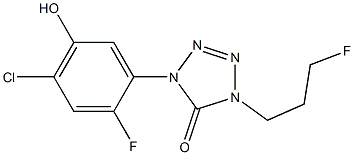 1-(2-Fluoro-4-chloro-5-hydroxyphenyl)-4-(3-fluoropropyl)-1H-tetrazol-5(4H)-one 结构式