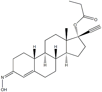 (17R)-17-(Propionyloxy)-19-norpregn-4-en-20-yn-3-one oxime 结构式