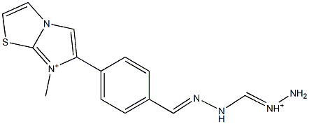 7-Methyl-6-[4-[2-(aminoiminiomethyl)hydrazonomethyl]phenyl]imidazo[2,1-b]thiazol-7-ium 结构式