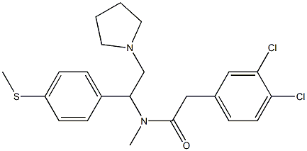 3,4-Dichloro-N-methyl-N-[1-(4-methylthiophenyl)-2-(1-pyrrolidinyl)ethyl]benzeneacetamide 结构式