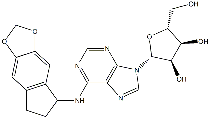 N-[[2,3-Dihydro-5,6-methylenedioxy-1H-inden]-1-yl]adenosine 结构式