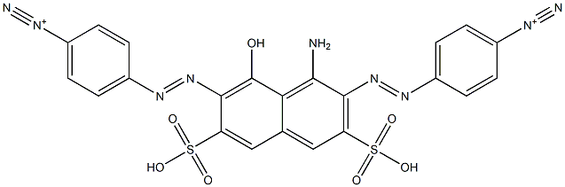 4,4'-[(1-Amino-8-hydroxy-3,6-disulfonaphthalene-2,7-diyl)bisazo]bis(benzenediazonium) 结构式