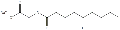 N-(5-Fluorononanoyl)-N-methylglycine sodium salt 结构式