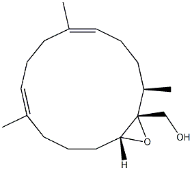 (1R,2R,3R,7E,11E)-2,3-Epoxy-1,7,11-trimethylcyclotetradeca-7,11-diene-2-methanol 结构式