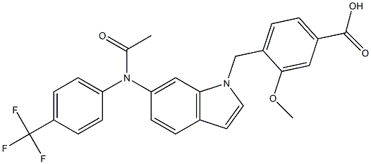 4-[6-(4-Trifluoromethylphenylacetylamino)-1H-indol-1-ylmethyl]-3-methoxybenzoic acid 结构式