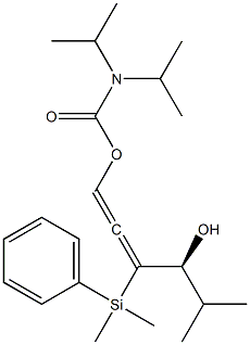 N,N-Diisopropylcarbamic acid [(4S)-4-hydroxy-3-(dimethylphenylsilyl)-5-methyl-1,2-hexadienyl] ester 结构式