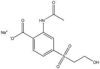 2-(Acetylamino)-4-(2-hydroxyethylsulfonyl)benzenecarboxylic acid sodium salt 结构式