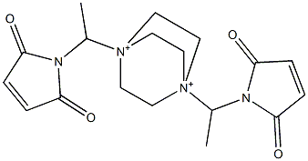 1,4-Bis[1-(2,5-dioxo-3-pyrrolin-1-yl)ethyl]-1,4-diazoniabicyclo[2.2.2]octane 结构式