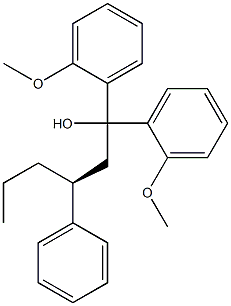 [S,(+)]-1,1-Bis(o-methoxyphenyl)-3-phenyl-1-hexanol 结构式