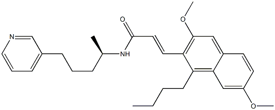 (E)-3-(1-Butyl-3,7-dimethoxynaphthalen-2-yl)-N-[(R)-1-methyl-4-(3-pyridinyl)butyl]acrylamide 结构式