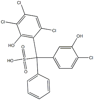 (4-Chloro-3-hydroxyphenyl)(2,4,5-trichloro-6-hydroxyphenyl)phenylmethanesulfonic acid 结构式