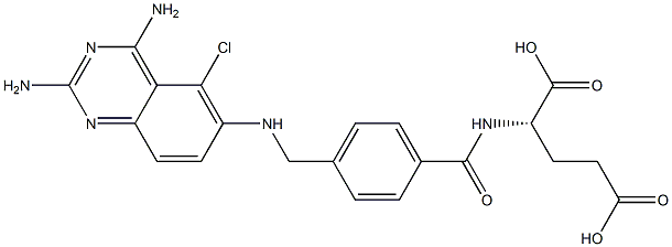 N-[4-[(2,4-Diamino-5-chloroquinazolin-6-ylamino)methyl]benzoyl]-L-glutamic acid 结构式