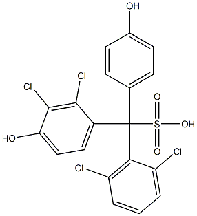 (2,6-Dichlorophenyl)(2,3-dichloro-4-hydroxyphenyl)(4-hydroxyphenyl)methanesulfonic acid 结构式