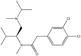 3,4-Dichloro-N-methyl-N-[(S)-1-[(N-isopropyl-N-methylamino)methyl]-2-methylpropyl]benzeneacetamide 结构式