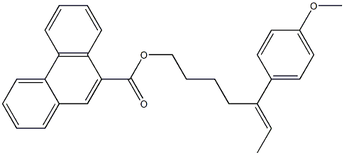 Phenanthrene-9-carboxylic acid (E)-5-(4-methoxyphenyl)-5-heptenyl ester 结构式