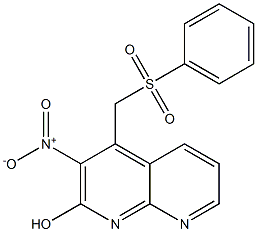 3-Nitro-4-[(phenylsulfonyl)methyl]-1,8-naphthyridin-2-ol 结构式