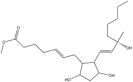 7-[3,5-Dihydroxy-2-[(S)-3-hydroxy-3-methyl-1-octenyl]cyclopentyl]-5-heptenoic acid methyl ester 结构式