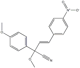 2-Methoxy-2-(4-methoxyphenyl)-4-(4-nitrophenyl)-3-butenenitrile 结构式