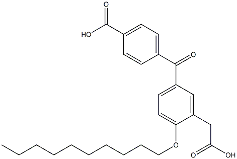 5-(4-Carboxybenzoyl)-2-(decyloxy)benzeneacetic acid 结构式