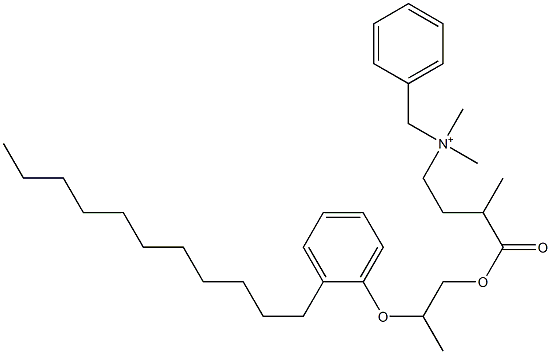 N,N-Dimethyl-N-benzyl-N-[3-[[2-(2-undecylphenyloxy)propyl]oxycarbonyl]butyl]aminium 结构式