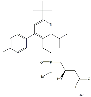 (3R)-4-[[2-[4-(4-Fluorophenyl)-6-tert-butyl-2-isopropyl-3-pyridinyl]ethyl]sodiooxyphosphinyl]-3-hydroxybutyric acid sodium salt 结构式